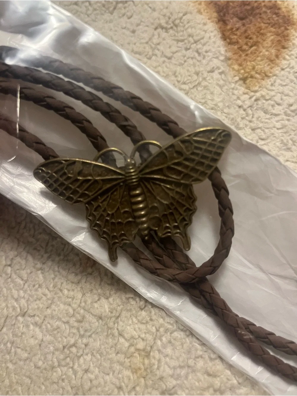 Braided Brown Butterfly Bow tie Unbranded